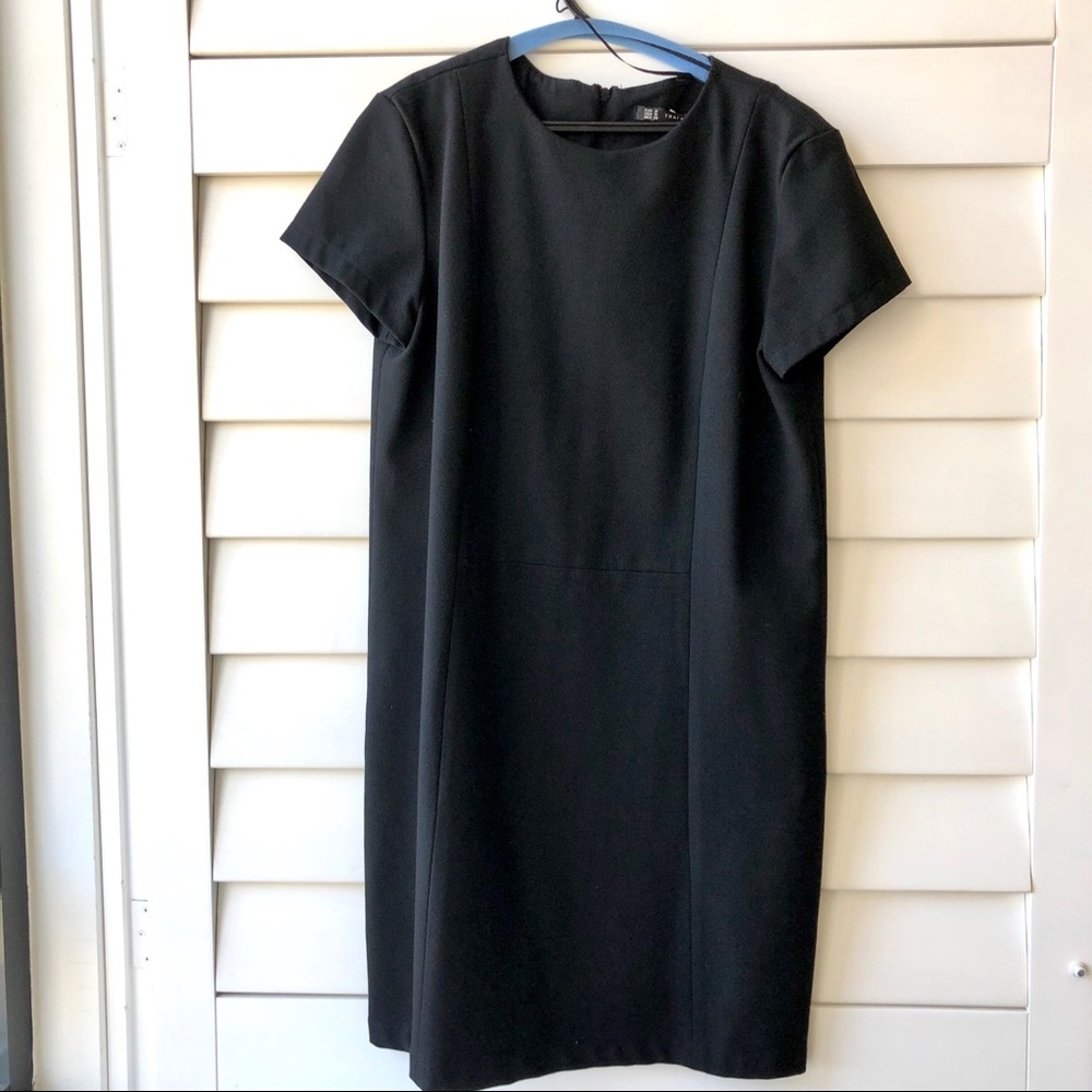 Zara Trafaluc Modern Sheath Dress in Black